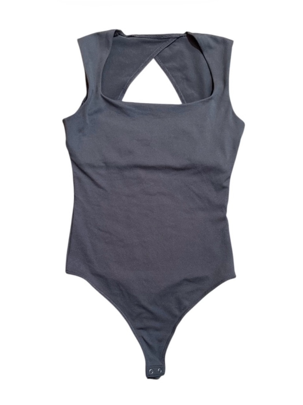 Hollister Soft Stretch Seamless Fabric Open Back Bodysuit  Gray